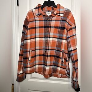Goodfellow & Co Orange and Black Plaid Men’s Shirt Shirt Size Large